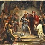 Clovis baptisé par l'évêque Remi de Reims